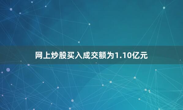 网上炒股买入成交额为1.10亿元